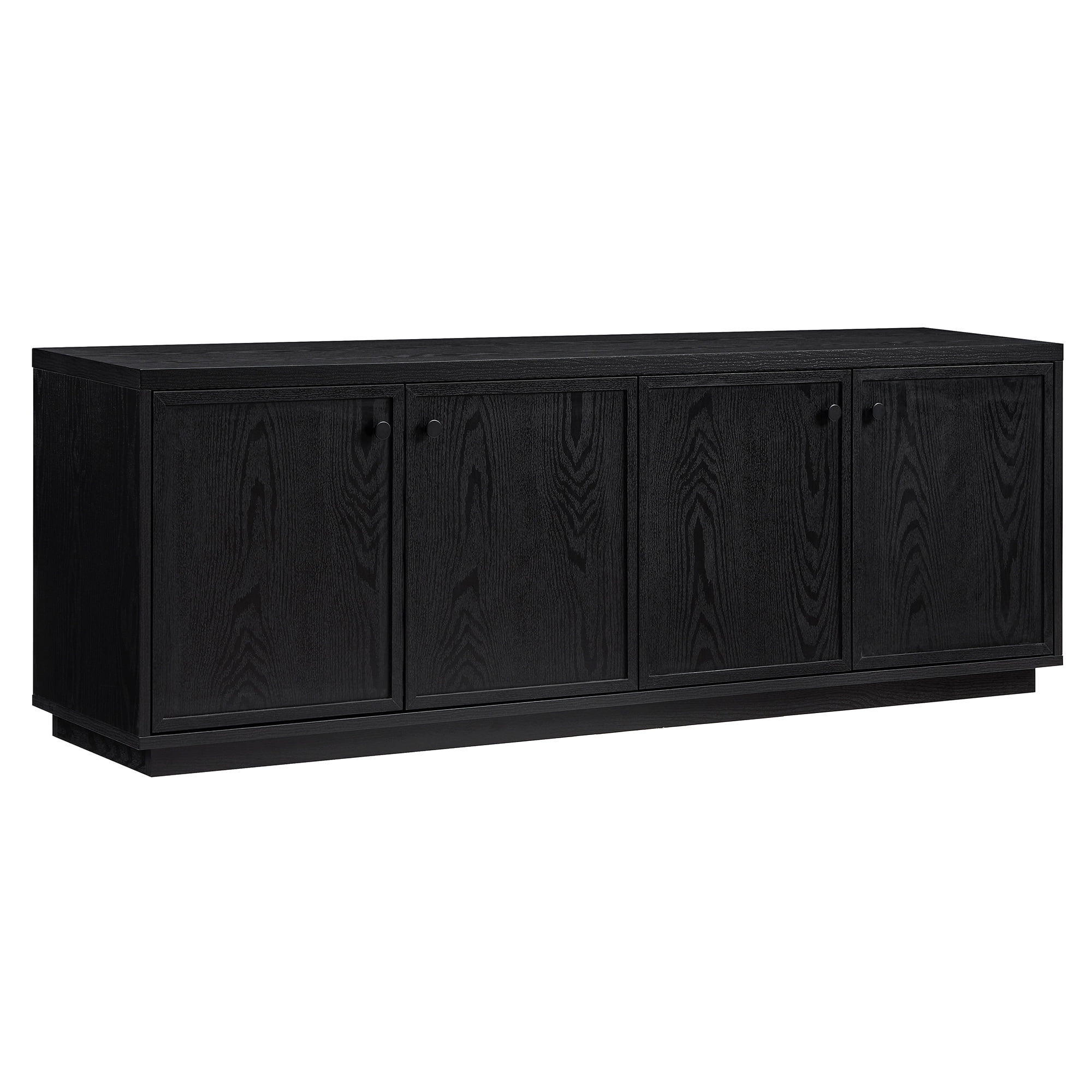 Evelyn&Zoe Ormond Rectangular TV Stand for TV's up to 75", Black Grain