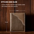 thumbnail image 6 of Wrangler Men's Western Slim RFID Blocking Genuine Leather Bifold Wallet, Brown, 6 of 8