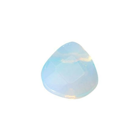 Opalite Glass Beads - Glass Faceted Heart Cut Briolette Beads 6x6mm - Opalite (4)