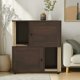 thumbnail image 2 of Garvee mueble de madera para 2 gatos con doble espacio para caja de arena, postes rascadores integrados y compartimentos ocultos, ideal para interiores, 2 of 8