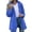Blue 03, variant on Karymi Rain Jacket Solid Long Length Hooded Rain Trench Coat, Long Sleeve Adjustable Cuff Cargo Jacket, Drawstring Waist Mid-Long with Flap Pockets Rain Jacket