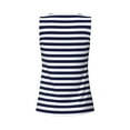 thumbnail image 5 of Fotbe Navy Blue And White Stripes Womens Loose Fit Casual Flowy Slim-Fit Tank Tops Athletic Round Neck Trendy Sleeveless Summer Tops for Gym and Yoga-X-Large, 5 of 9