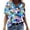 Blue-shirts, variant on Inverlee Colorful Printed Short Sleeve Shirts for Women Plus Size Casual V Neck Tops Summer Trendy Loose Fit Blouse