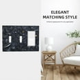thumbnail image 3 of Black Gold Embossed 3 Gang Toggle Light Switch Cover Decorative Switch Plates and Outlet Covers Wall Plates for Electrical Kitchen Home Office Art Decor, 3 of 4