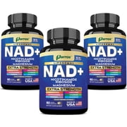 Parrox NAD+ Supplement with Vitamin B3 & B12, Magnesium, Resveratrol, Niacinamide, Turmeric, Ashwagandha, Lion’s Mane, Black Pepper Extract, Liposomal NAD, 10-in-1 Extra Strength (3 Pack)