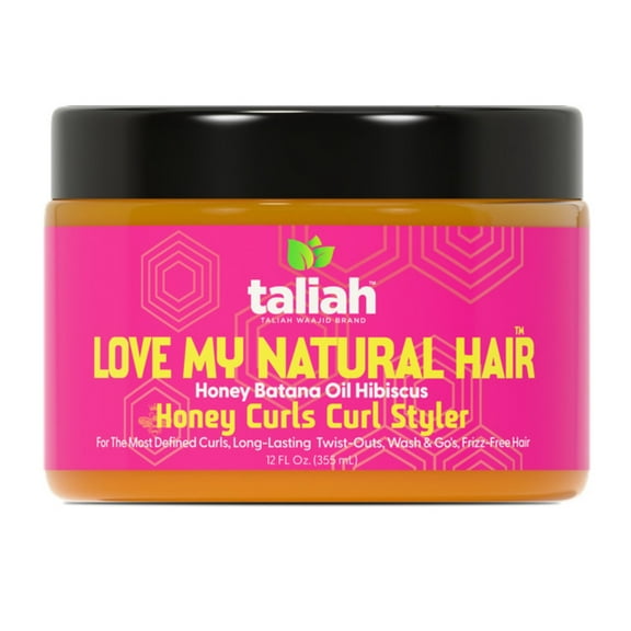 Taliah Waajid Love My Natural Hair Honey Curls Curl Styler with Batana Oil, Honey, and Hibiscus, 12oz, 1 Piece