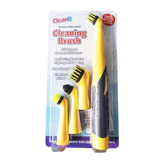 1set, Sonic Scrubber, Cleaning Tool With 4 Brushes, Multifunctional Electric Cleaning Brush, Cleaning Tools, Cleaning Supplies