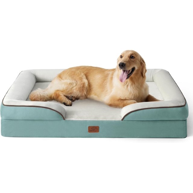 Orthopedic Dog Bed for Medium Dogs - Waterproof Dog Sofa Beds Medium, Supportive Foam Pet Couch Bed with Removable Washable Cover, Waterproof Lining and Nonskid Bottom, Grey, 28"x23"x6.5"