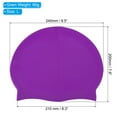 thumbnail image 2 of Uxcell Silicone Swim Cap, Waterproof Swimming Hat Non-Slip Adult Swim Caps for Women and Men, Purple 2 Pcs, 2 of 6