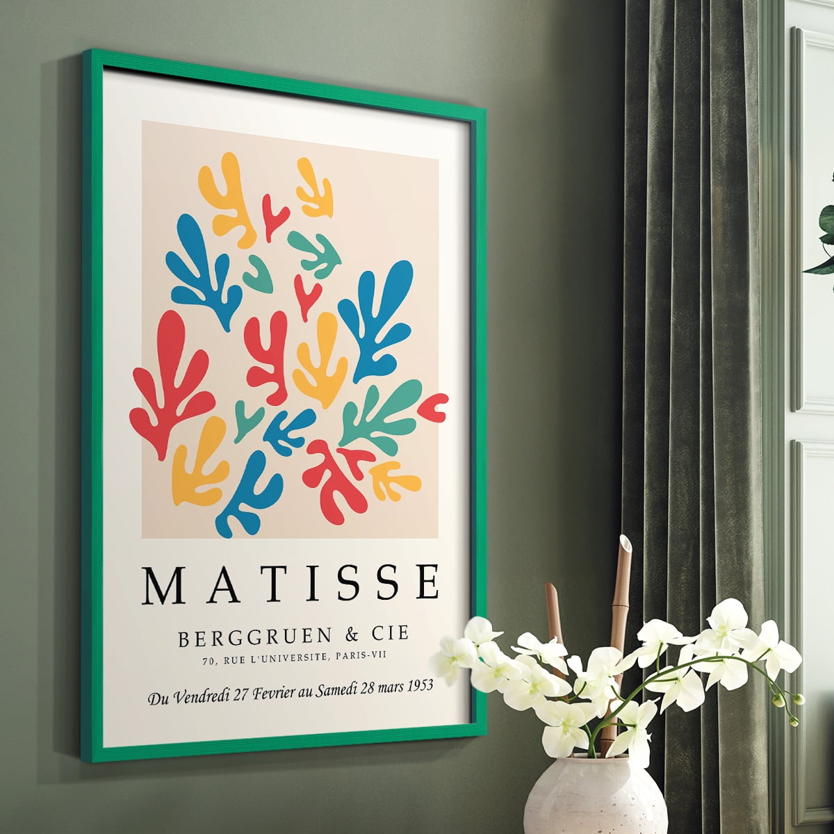 Matisse CCCXLV in Green Solid Wood 8 x 10 Framed Print