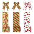thumbnail image 5 of Selrti 5 Yards Christmas Wired Ribbon 2.48" Red Green Polka Dot/Stripe/Swirl Christmas Wrapping Ribbon for Xmas Tree Wreath Bow Gift Wrapping DIY Crafts, 5 of 8