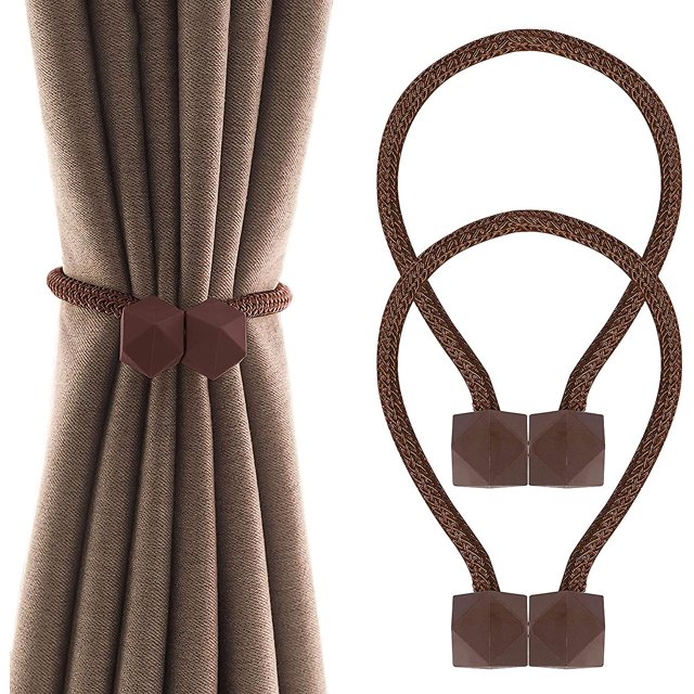 Abrazaderas magnéticas para cortinas, abrazaderas para cortinas, accesorios de moda para cortinas con hebillas para el hogar, el dormitorio, la oficina y la cafetería (1 par)