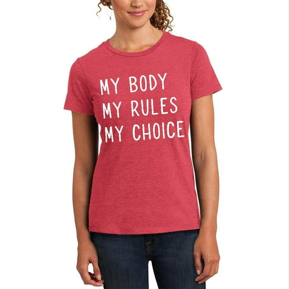 Feminism My Body My Rules My Choice Womens Soft T Shirt Heathered Watermelon MD