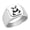 Silver, variant on Panda Stainless Steel Signet Ring