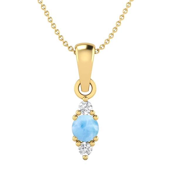 4 MM Round Natural Larimar 925 Silver Gold Vermeil Classic Delicate Women Valentines Day Gifts Necklace
