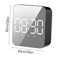 thumbnail image 3 of XYRSRUW Multifunctional Intelligent Digital Mirror Clock, Sleek LED Alarm Clock with Temperature Display, Stylish Electronic Desk Timepiece, Voice-Activated Night Light Clock for Home Décor(Black), 3 of 8