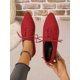 thumbnail image 1 of Women's Black Fashionable Solid Color Oxford Shoes Lace-up Pointed Toe Suede-like Flat, 1 of 4