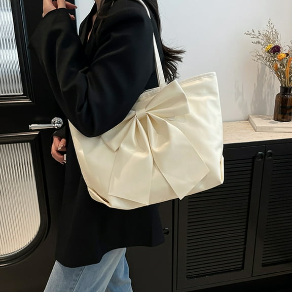 under $5 Usloyux 2025 Women's Large Capacity Shoulder Bag Cute Bow Handbags Trendy Working Top Handle Satchel