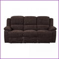 thumbnail image 2 of American 3-Seat Brown Chenille Motion Sofa with Drop-Down Table | Pillow Top Arms | Tight Back | Synthetic Wood Frame, 2 of 9