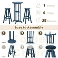 thumbnail image 6 of 2-Piece Outdoor Swivel Bar Stools – Weather-Resistant HDPE Counter-Height Chairs for Patio, Deck, Poolside, or Indoor Bar,Navy Blue, 6 of 8