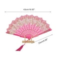 thumbnail image 2 of Unique Bargains Elegant Butterfly With Tassel Folding Fan 1PC Rose Red, 2 of 5