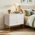 thumbnail image 4 of Ktaxon Solid Wood Nightstand with 2 Drawer  Modern Side End Table, for Bedroom, White Nightstand, 4 of 8