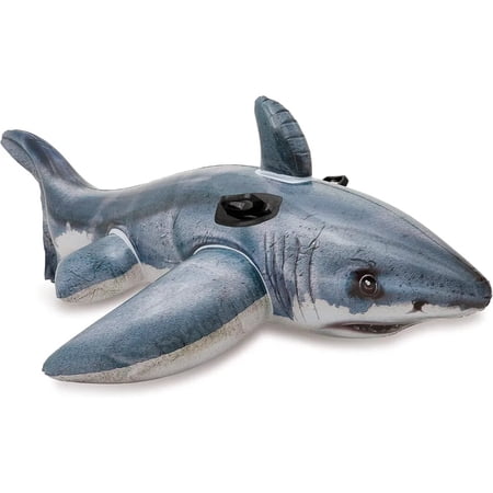 Condition photo showing New/Like New for intex shark ride-on pool float with handles ages 3+