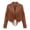 Brown, variant on Women's Faux Suede Leather Tassel Jackets Cropped Motorcycle Fringe Coats Trendy Fall Western Jacket 80s Outfit, X-XL