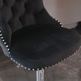 thumbnail image 5 of Swivel Bar Chairs Height Adjustable Upholstered Velvet Bar Stools Chrome base with Tufted Back for Home Pub and Kitchen Island Dining Room(Black,Set of 6), 5 of 8