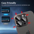 thumbnail image 3 of REJODA-1 Pack Camera Lens Protector for iPhone 15 Pro 6.1-Inch and iPhone 15 Pro Max 6.7-Inch, Full Coverage 9H Tempered Glass Metal Frame Case Friendly, Anti-scratch (Black), 3 of 4