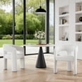 thumbnail image 4 of MAYEERTY 2-Set 22*24*29"White Modern Upholstered Dining Chairs, Ergonomic Teddy Fleece for Kitchen & Living Room, 4 of 5
