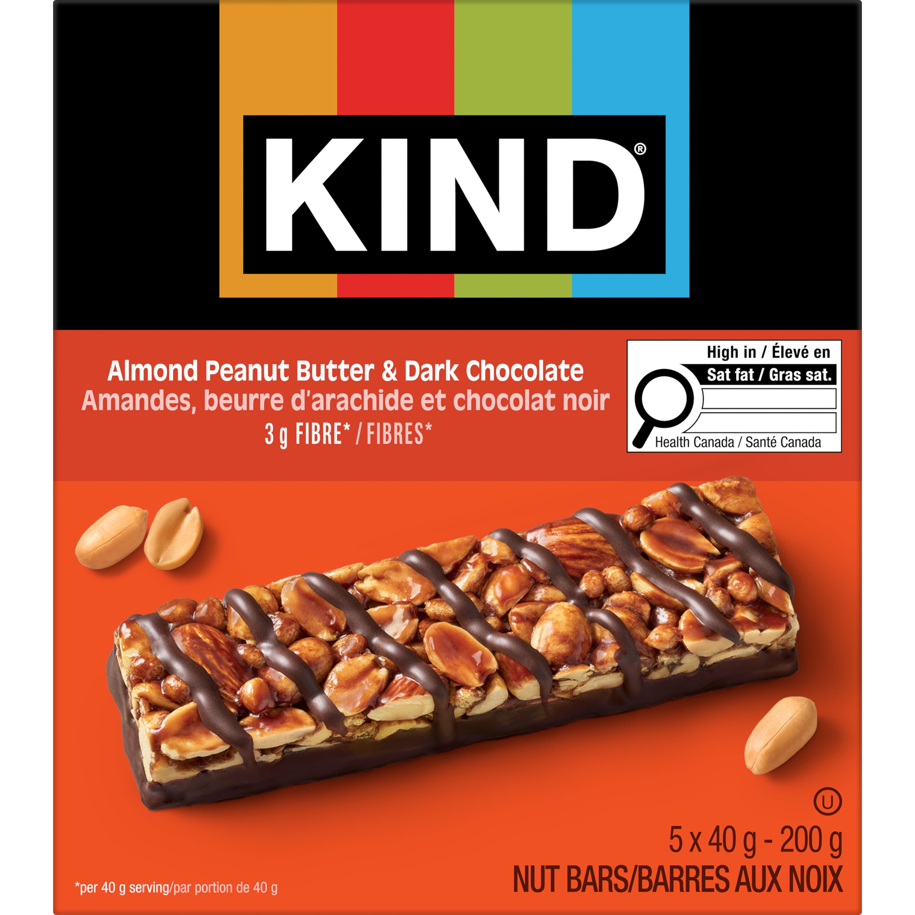 KIND Almond Peanut Butter & Dark Chocolate, 40g, 5 Bars