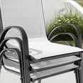 thumbnail image 6 of Nuu Garden Patio Chairs Set of 4, Outdoor Stackable Dining Chairs for All Weather, High-Density Textilene Outdoor Chair Set with Armrests for Backyard Porch Poolside Garden, Gray and Black, 6 of 10