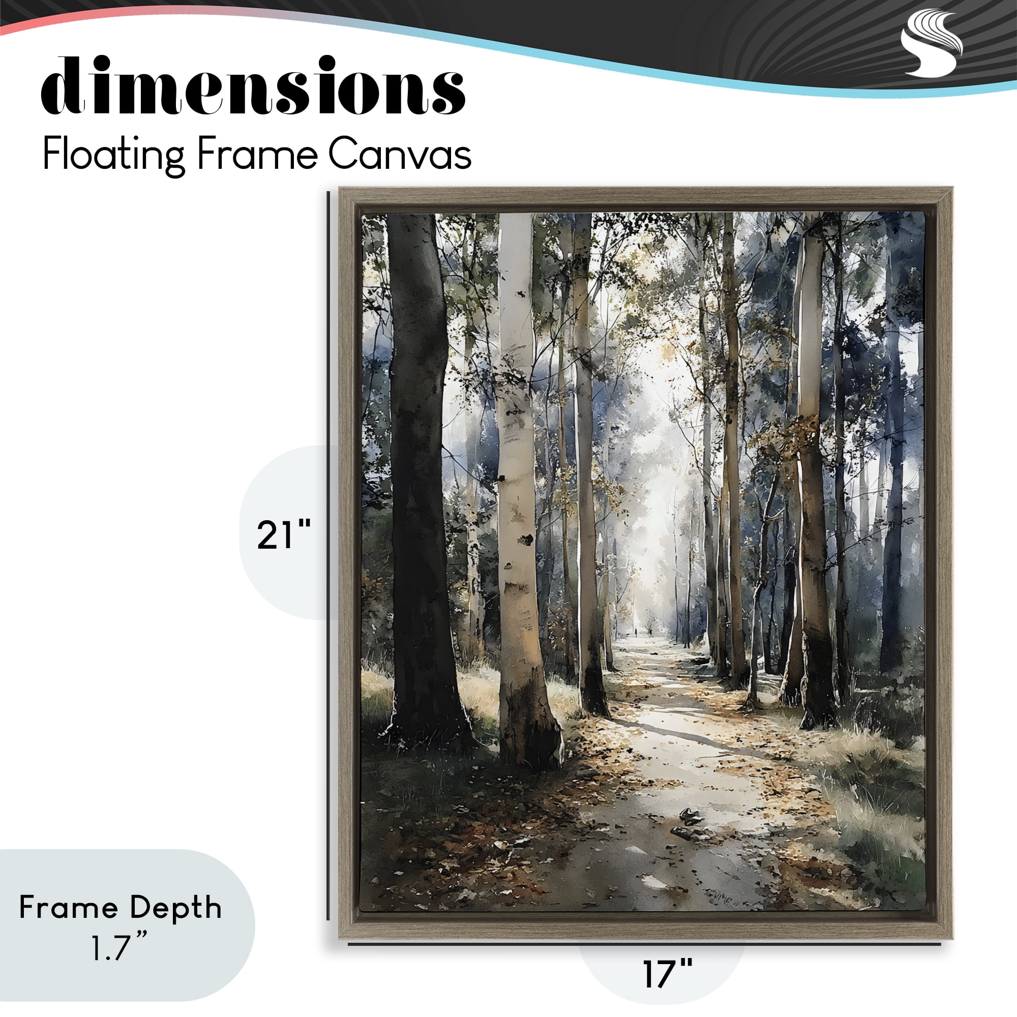Stupell Industries Path in Autumn Light Brown Framed Floater Canvas Wall Art, design by Franklyn Gregory
