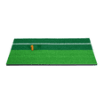 thumbnail image 2 of 1pc Golf Practice Mat with Two-Color Reverse Grass Design (Green/Grass Green) & White/Yellow Alignment Lines - Durable PP Materi Yellow, 2 of 5