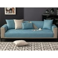 thumbnail image 3 of Nvzi Luxury Water Resistant Quilted Sofa Cover Faux Suede Plaid Sectional Couch Cover Anti-Slip Sofa Slipcover for Dogs, Children, Pets Furniture Protector (Light Blue,28"x28"), 3 of 5