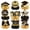Black, variant on Forfamy Graduation Party Supplies Set, 9Pcs Graduation Themed Honeycomb Centerpiece 3D Table Toppers Graduation Party Decorations