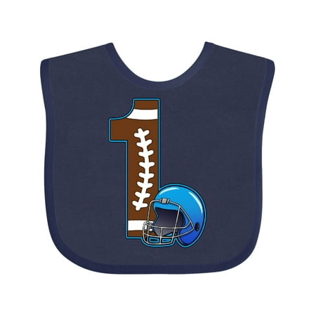 

Inktastic First Birthday Blue Football Helmet Gift Baby Boy or Baby Girl Bib