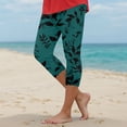 thumbnail image 2 of Mnuaqn Capri Leggings for Women Plus Size Tummy Control Knee Length No Pockets High Waisted Yoga Workout Tights (XXL, Dark Green), 2 of 5