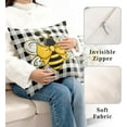 thumbnail image 5 of Yellow Bumble Bee Pillow Covers 18x18 Set of 2 Black White Buffalo Plaid Pillow Covers Summer Spring Themed Decorative Cushion Cases Home Decor for Couch Bed Holiday, 5 of 5