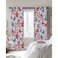 thumbnail image 4 of 4th of July Blackout Curtains for Bedroom Living Room Darkening Curtains 84 Inch Length 2 Panels Set Navy Blue Red Star Independence Day Window Curtain Window Treatment Grommet Drapes 42"x84", 4 of 9