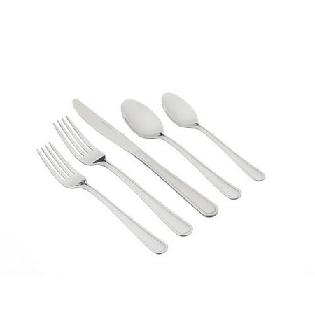 Mainstays Pearson 20 Piece Stainless Steel Flatware Set, Silver Tableware
