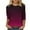 Red, variant on Uaswgudfs Tees for Women Trendy Fashion Round-Neck 3/4 Sleeves T Shirt Gradient Color Casual Loose Dark Color Basic Tops