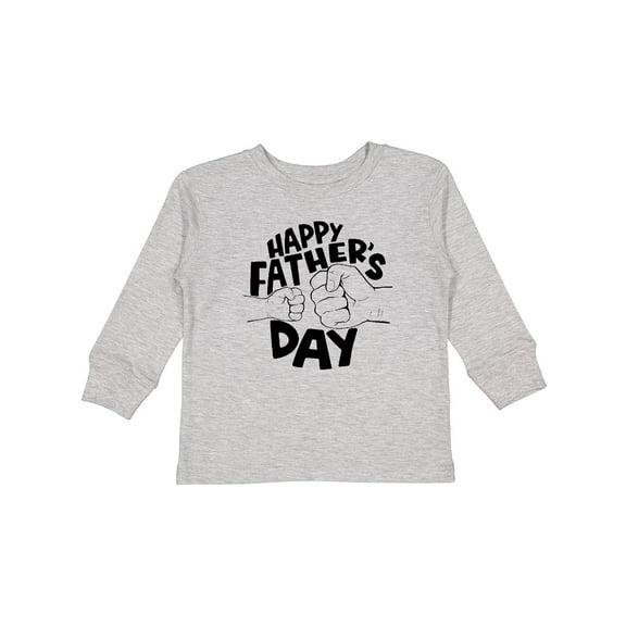 Inktastic Happy Father's Day Parent-Child Fist Bump Boys or Girls Long Sleeve Toddler T-Shirt