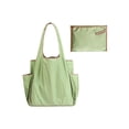 thumbnail image 6 of PLPPYFS Reusable Color Blocked Large Capacity Folding Grocery Bag Foldable Shopping Bag with Pocket Extra Wide Handle Portable Durable Washable Tote Bags for Women Grocery & Travel, 6 of 6