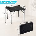 thumbnail image 7 of Dkelincs 34" Square Plastic Folding Card Table Portable Dining Table with Carrying Handle for Camping, Picnic (Black), 7 of 7