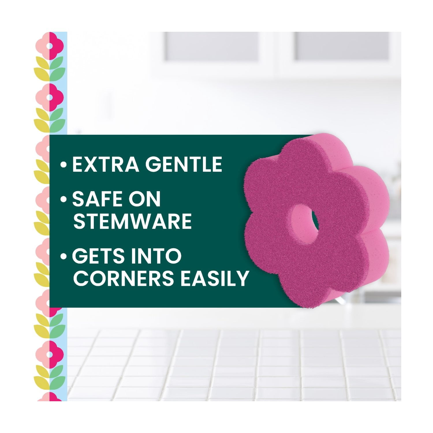 Scotch-Brite Brite Blooms Collection,  2 Extra Gentle Scrub Sponges and 4 Dobie Non-Scratch Sponges