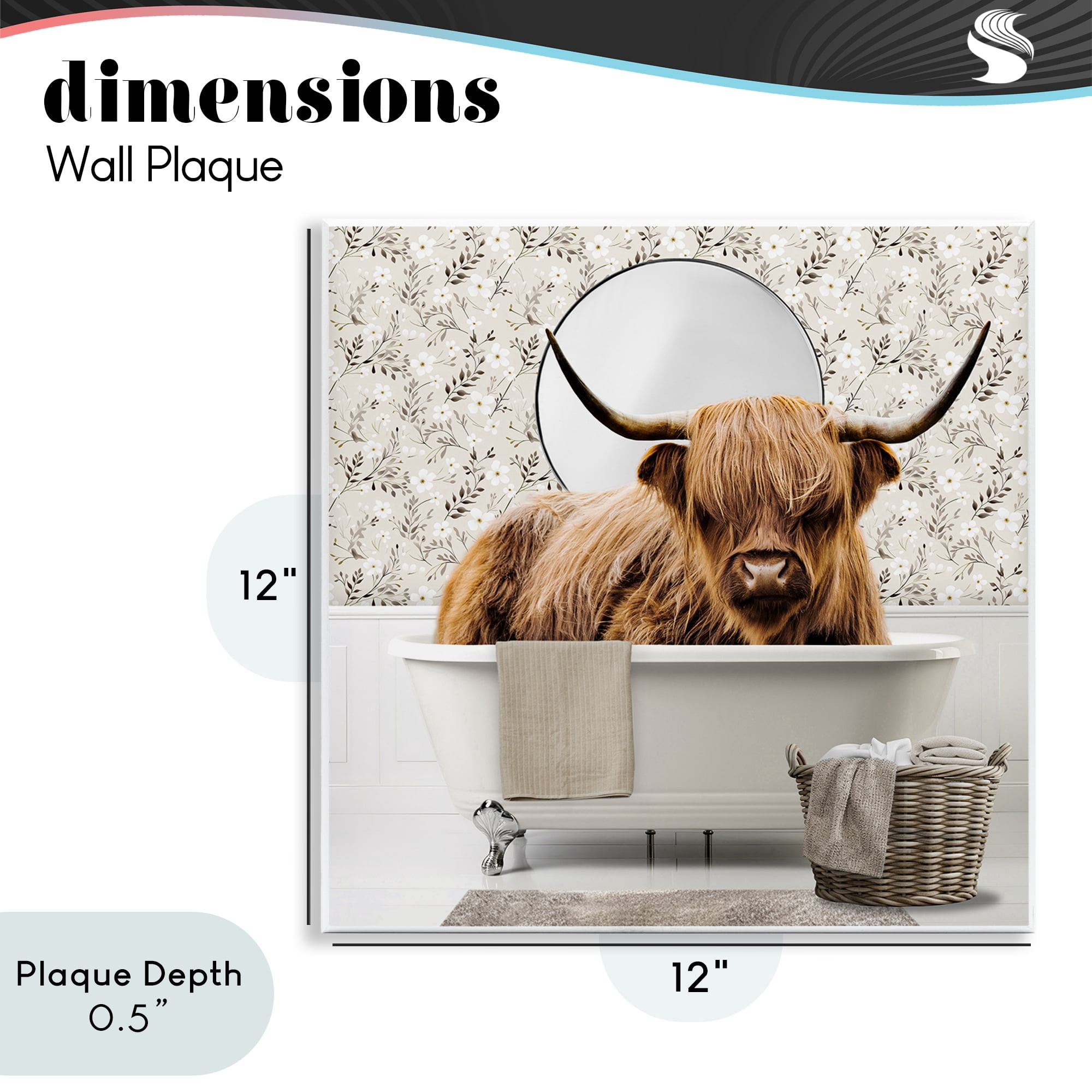 Stupell Industries Cottage Cattle Bath Time Wall Plaque Art, design by CAD Designs