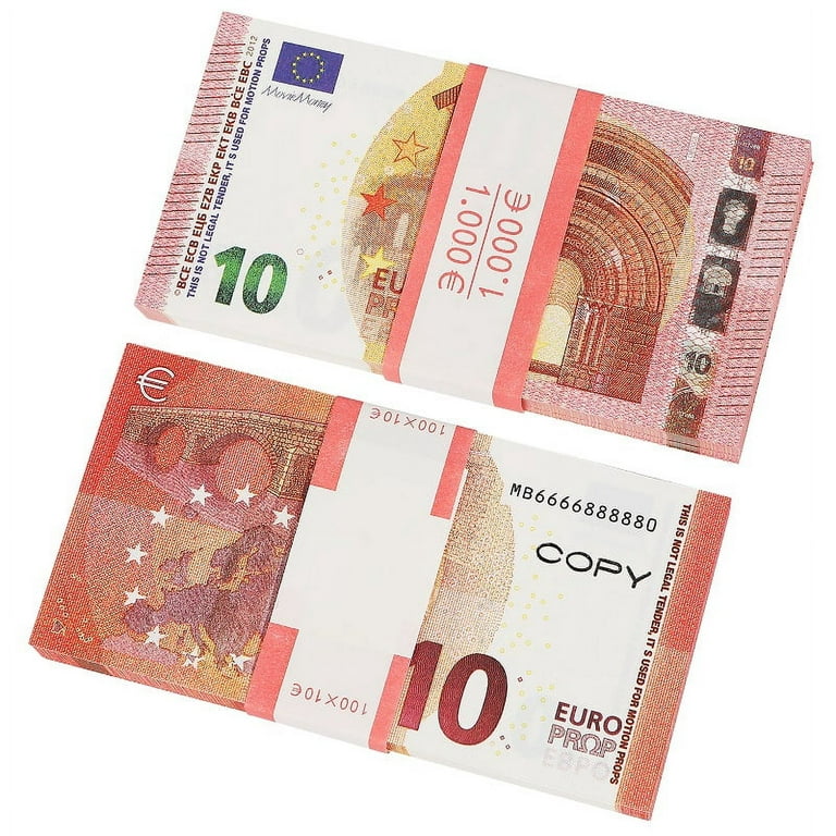 RUVINCE Prop Money Euro Bills Realistic Multi Color Play Money Party and  Movie Props for Adults