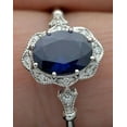 thumbnail image 3 of Gaspara Oval Cut Blue Sapphire Wedding Ring for Women's 925 Sterling Silver, 3 of 3